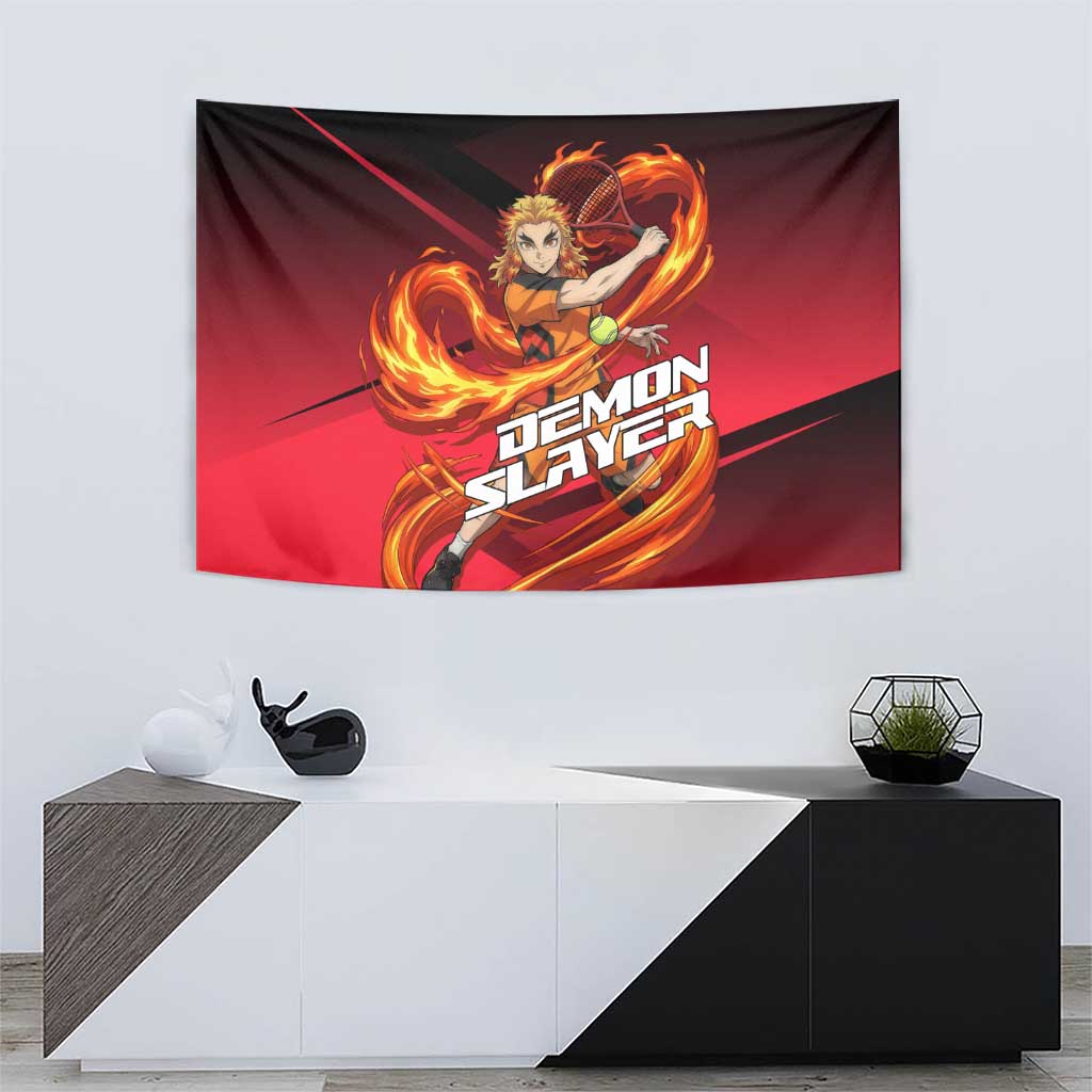 Kyojuro Rengoku Flame Rally Tapestry Sporty Anime Mashup Style