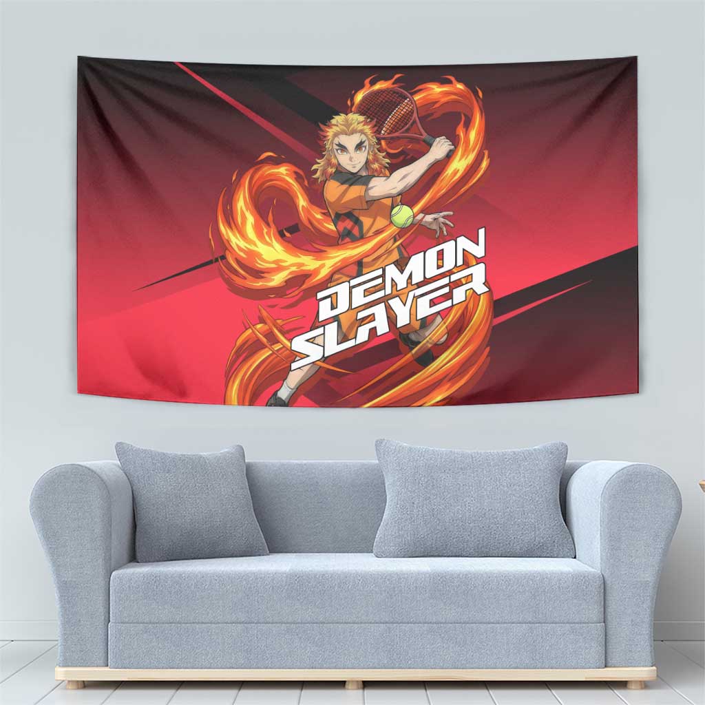 Kyojuro Rengoku Flame Rally Tapestry Sporty Anime Mashup Style