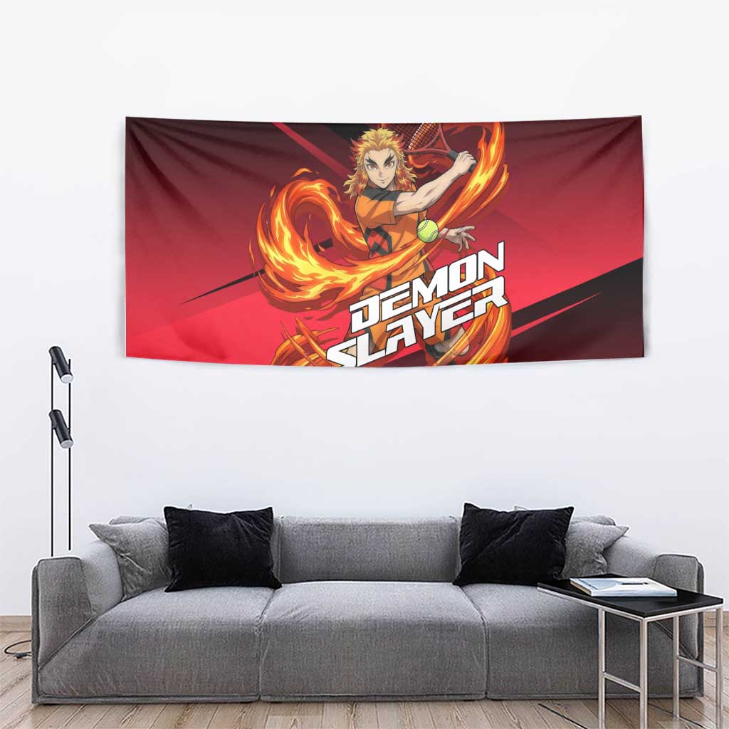 Kyojuro Rengoku Flame Rally Tapestry Sporty Anime Mashup Style