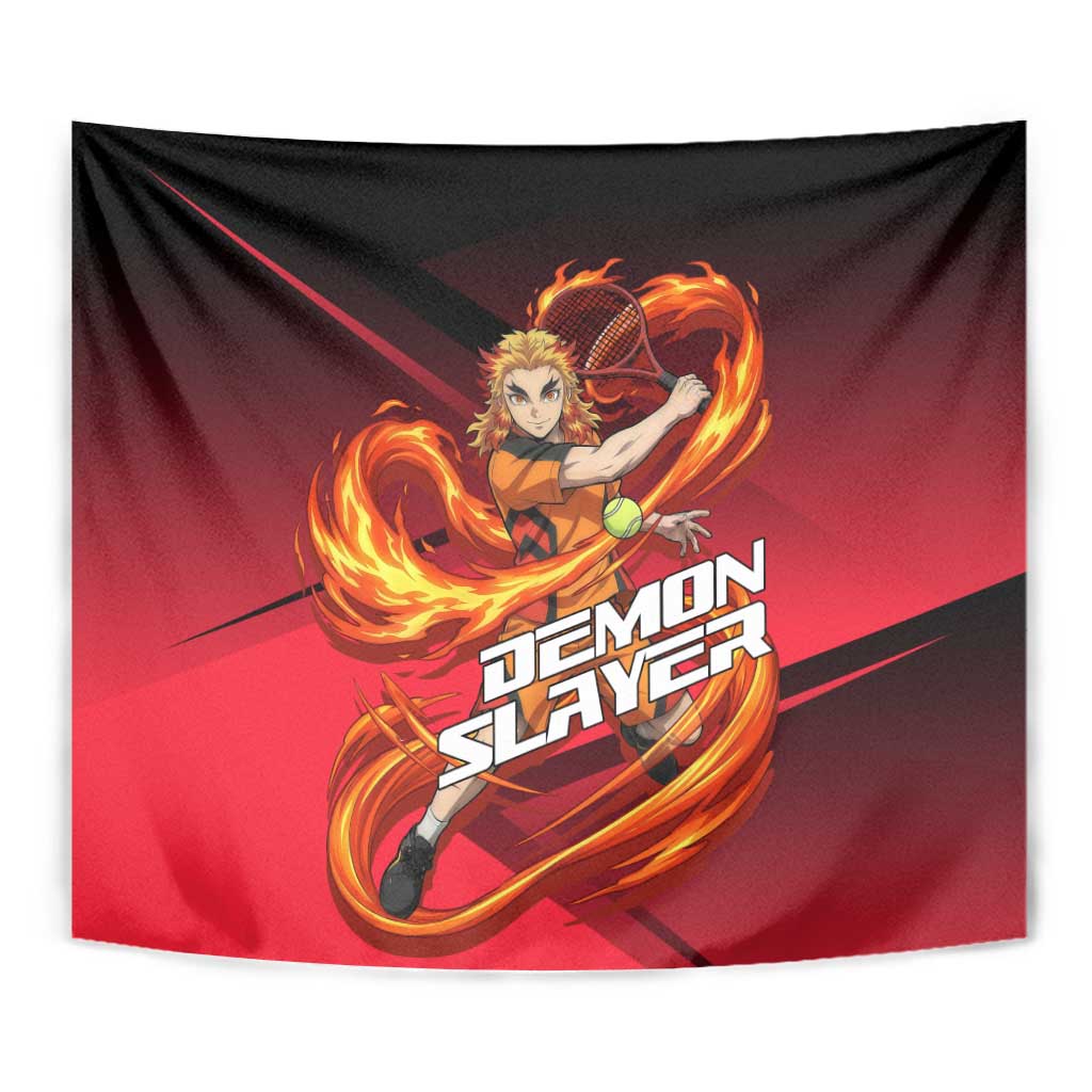 Kyojuro Rengoku Flame Rally Tapestry Sporty Anime Mashup Style