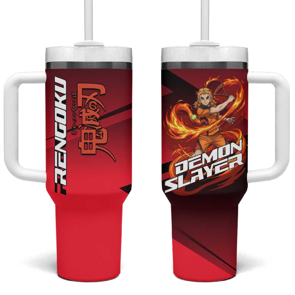 Kyojuro Rengoku Flame Rally Tumbler With Handle Sporty Anime Mashup Style