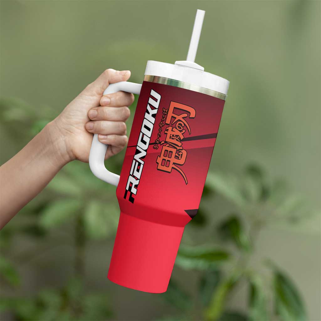 Kyojuro Rengoku Flame Rally Tumbler With Handle Sporty Anime Mashup Style