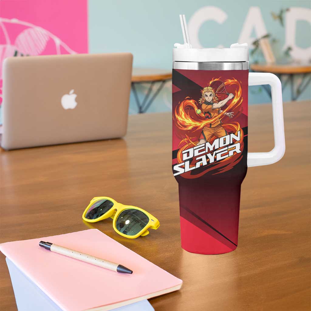 Kyojuro Rengoku Flame Rally Tumbler With Handle Sporty Anime Mashup Style