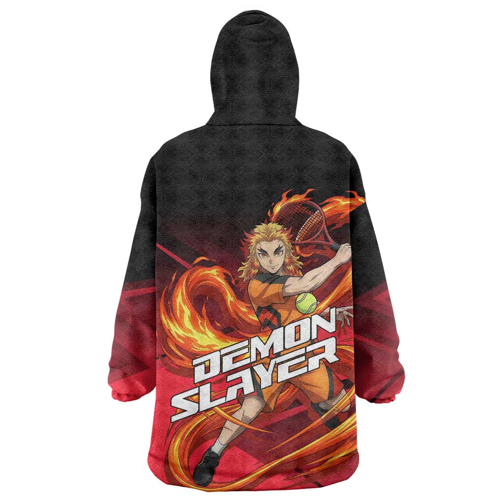 Kyojuro Rengoku Flame Rally Wearable Blanket Hoodie Sporty Anime Mashup Style