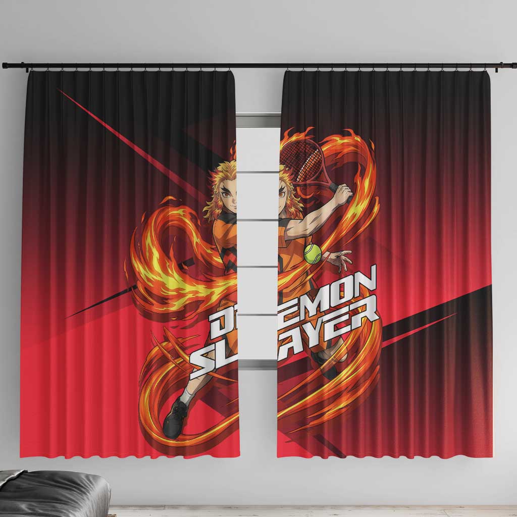 Kyojuro Rengoku Flame Rally Window Curtain Sporty Anime Mashup Style