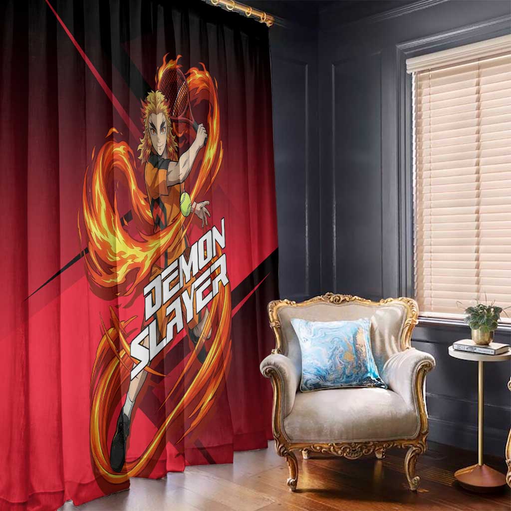 Kyojuro Rengoku Flame Rally Window Curtain Sporty Anime Mashup Style
