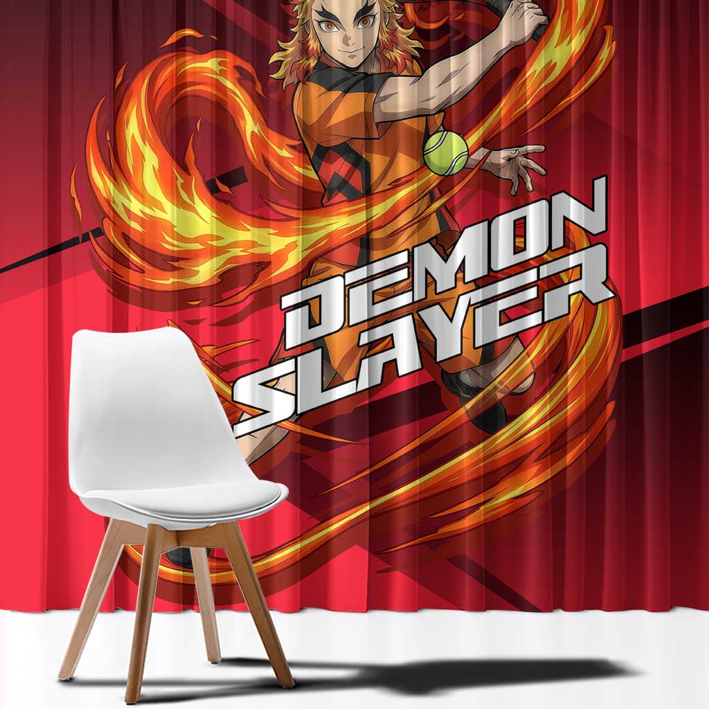 Kyojuro Rengoku Flame Rally Window Curtain Sporty Anime Mashup Style