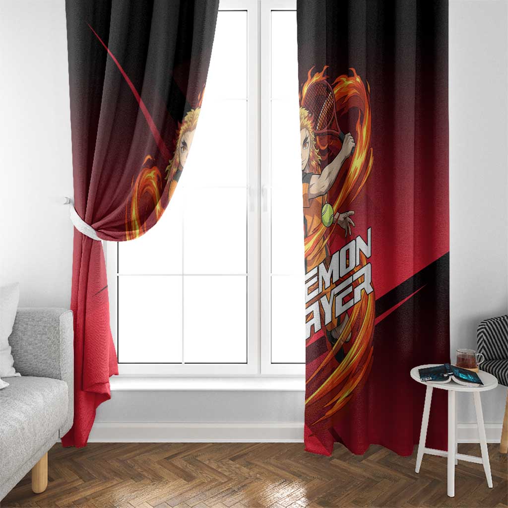 Kyojuro Rengoku Flame Rally Window Curtain Sporty Anime Mashup Style