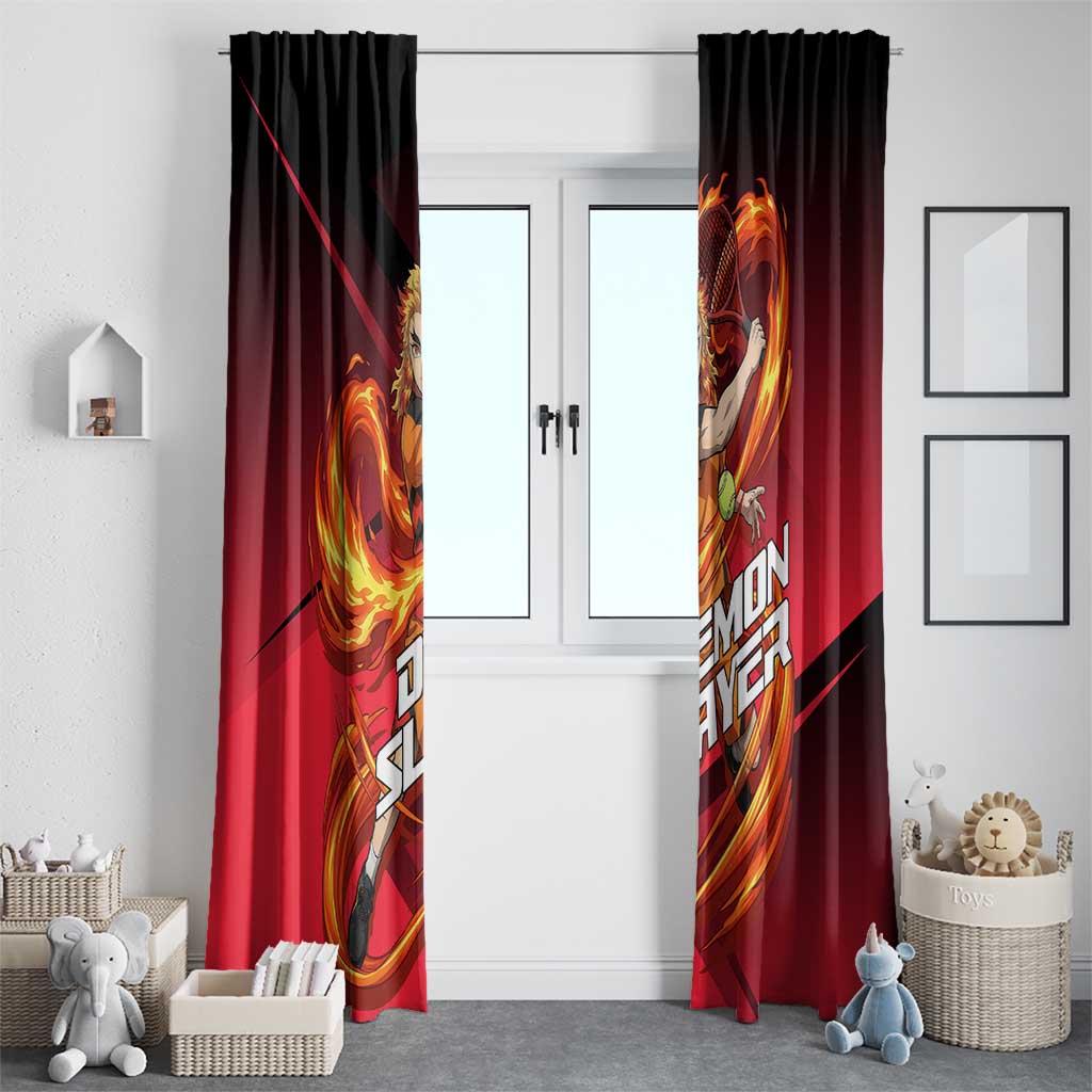 Kyojuro Rengoku Flame Rally Window Curtain Sporty Anime Mashup Style