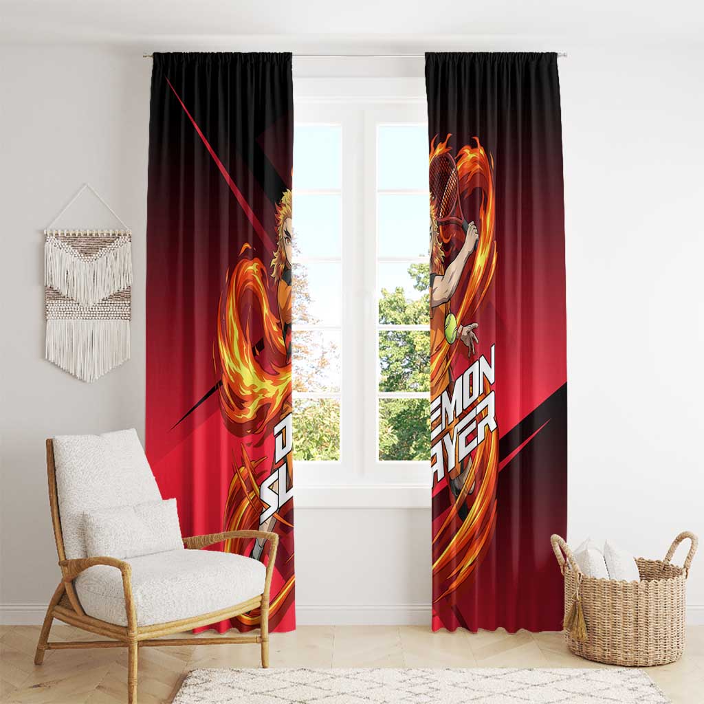 Kyojuro Rengoku Flame Rally Window Curtain Sporty Anime Mashup Style