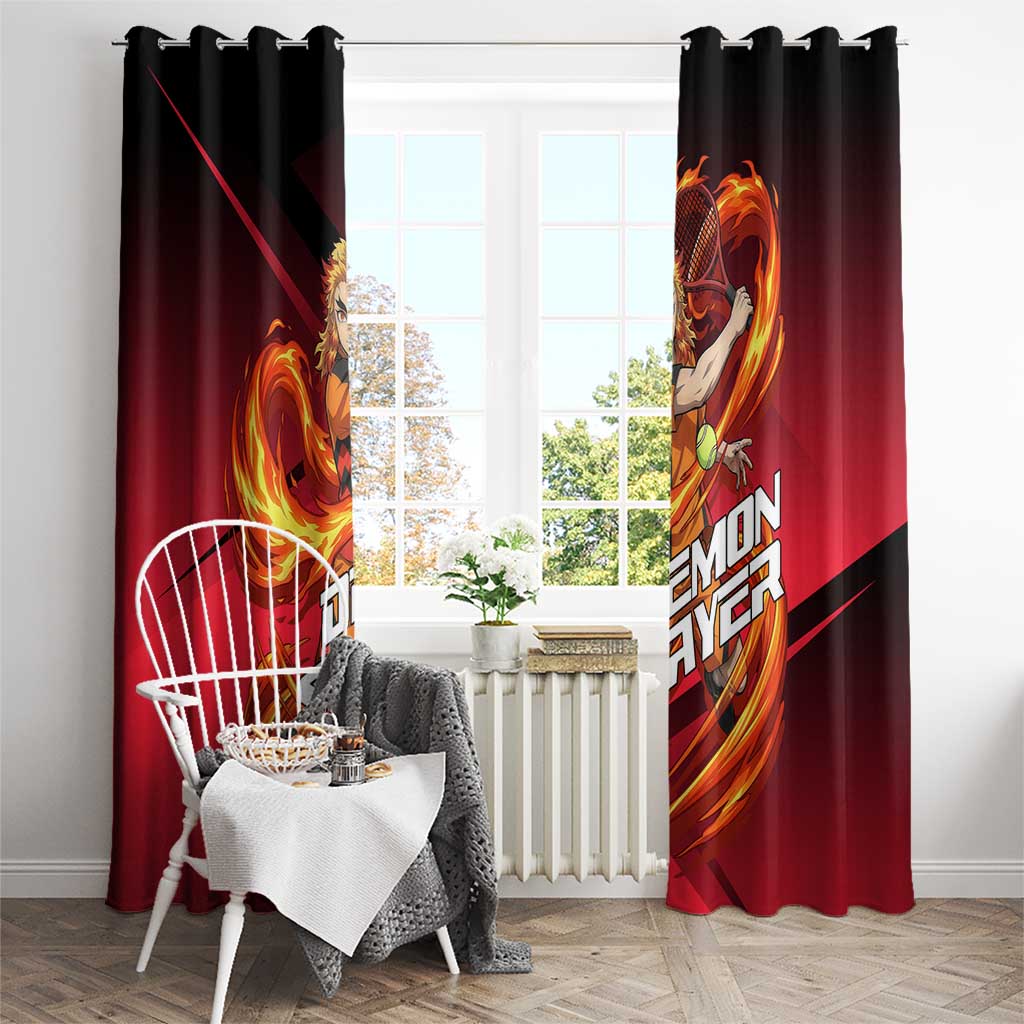 Kyojuro Rengoku Flame Rally Window Curtain Sporty Anime Mashup Style
