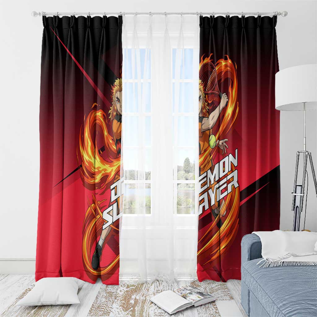 Kyojuro Rengoku Flame Rally Window Curtain Sporty Anime Mashup Style