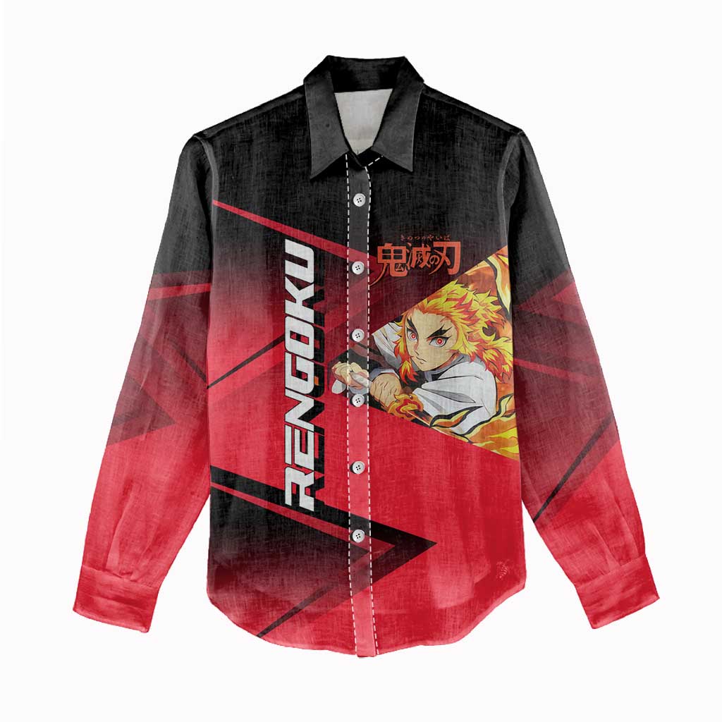 Kyojuro Rengoku Flame Rally Women Casual Shirt Sporty Anime Mashup Style