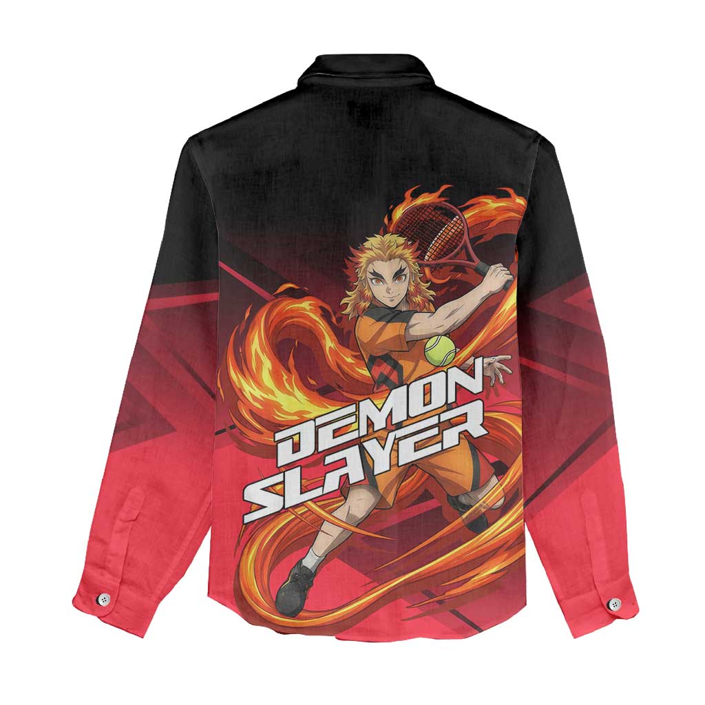 Kyojuro Rengoku Flame Rally Women Casual Shirt Sporty Anime Mashup Style