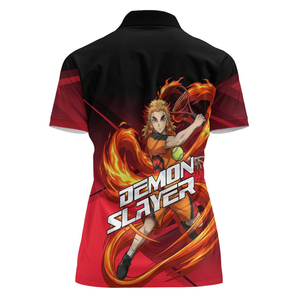 Kyojuro Rengoku Flame Rally Women Polo Shirt Sporty Anime Mashup Style
