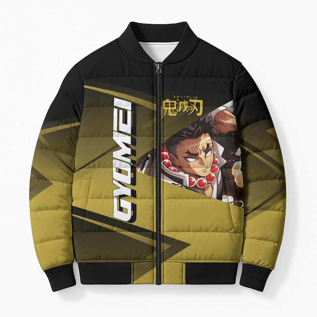Gyomei Himejima Stone Serve Bomber Puffer Jacket Sporty Anime Mashup Style