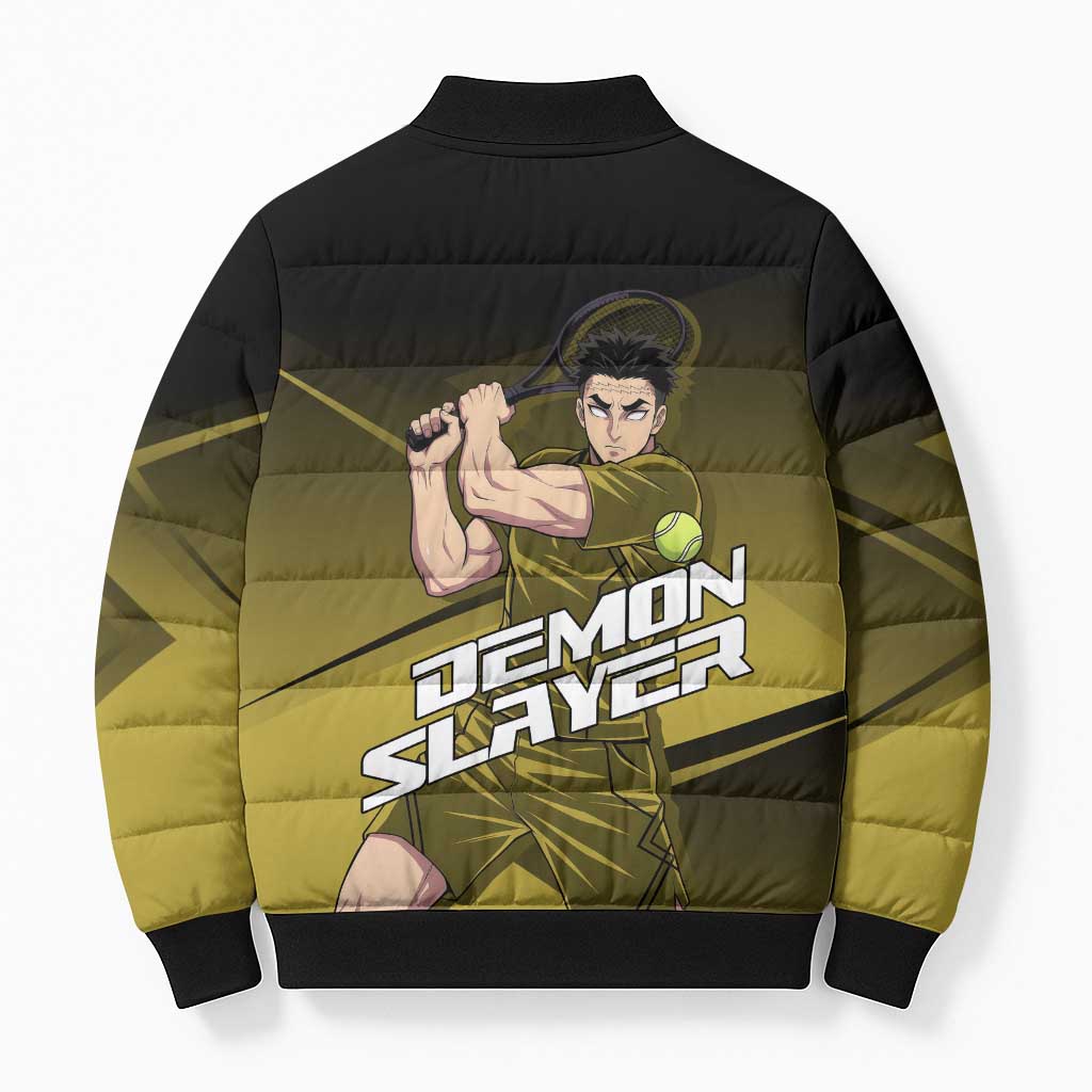 Gyomei Himejima Stone Serve Bomber Puffer Jacket Sporty Anime Mashup Style