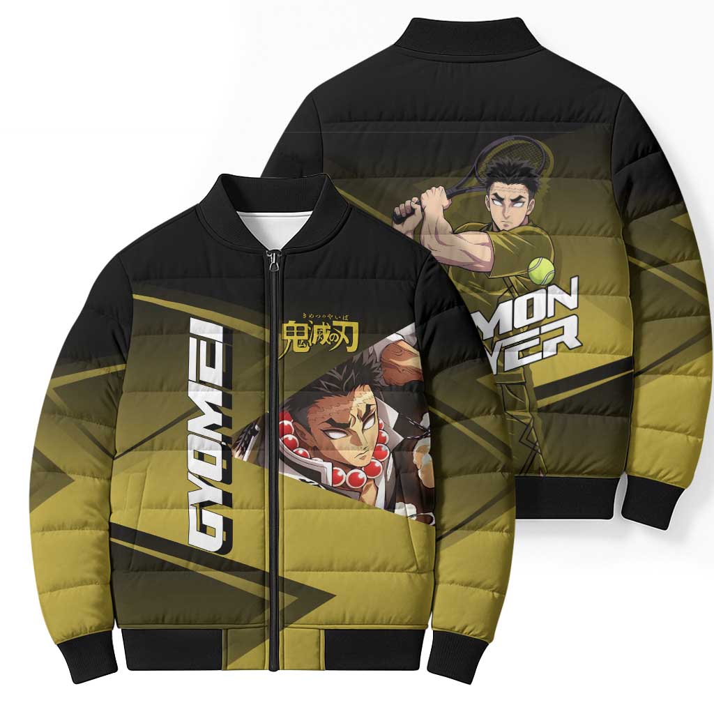 Gyomei Himejima Stone Serve Bomber Puffer Jacket Sporty Anime Mashup Style