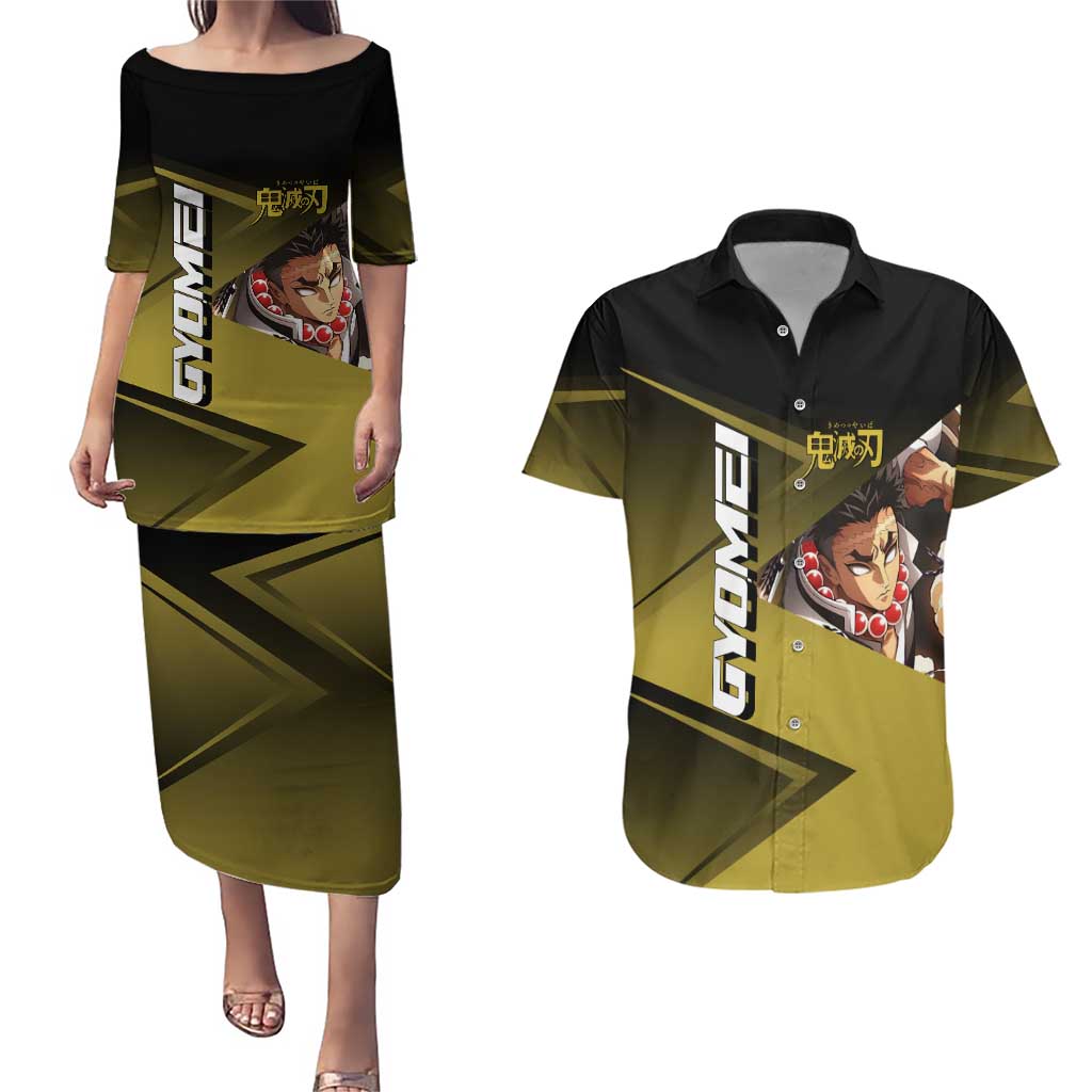 Gyomei Himejima Stone Serve Couples Matching Puletasi and Hawaiian Shirt Sporty Anime Mashup Style
