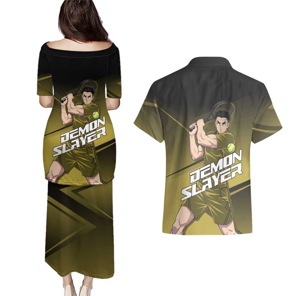 Gyomei Himejima Stone Serve Couples Matching Puletasi and Hawaiian Shirt Sporty Anime Mashup Style