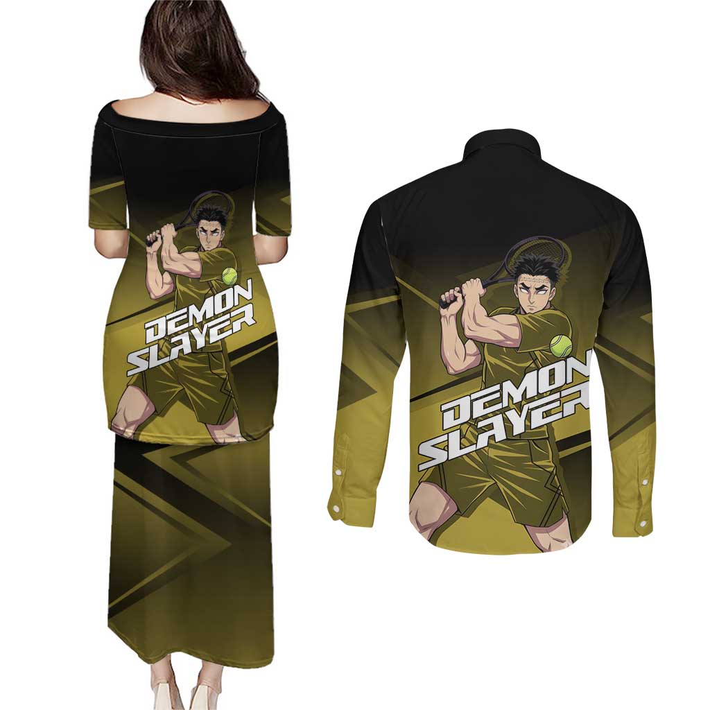 Gyomei Himejima Stone Serve Couples Matching Puletasi and Long Sleeve Button Shirt Sporty Anime Mashup Style