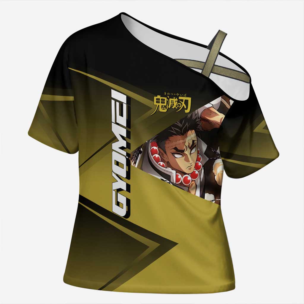 Gyomei Himejima Stone Serve Cross Shoulder Shirt Sporty Anime Mashup Style