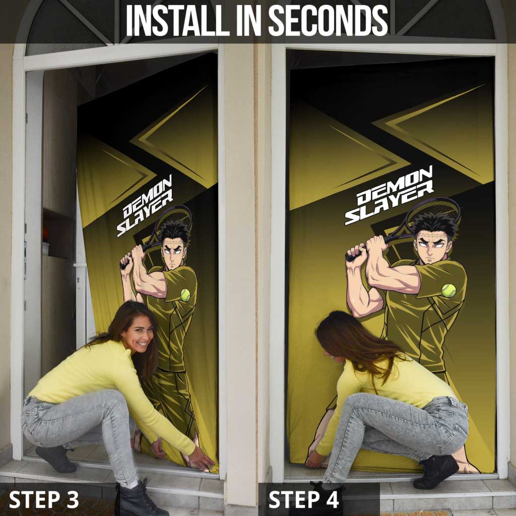 Gyomei Himejima Stone Serve Door Cover Sporty Anime Mashup Style