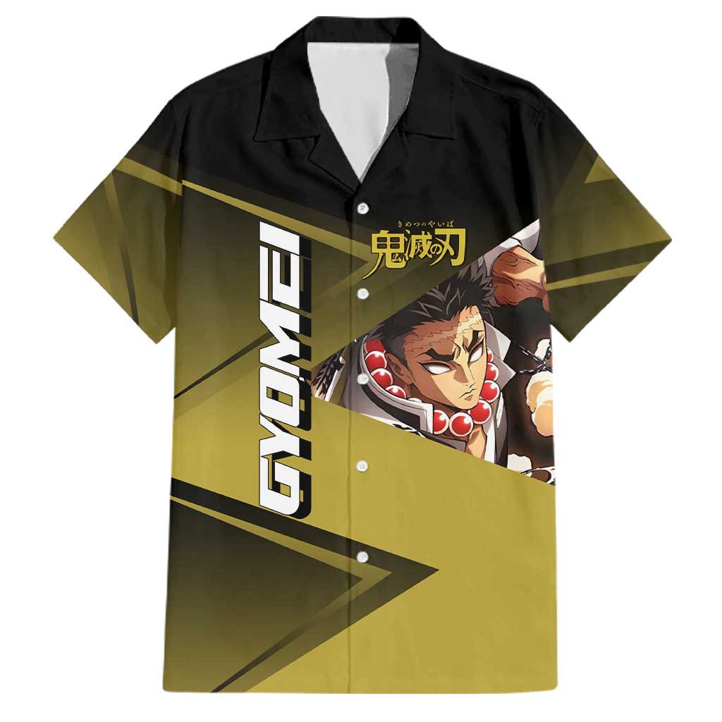 Gyomei Himejima Stone Serve Family Matching Off Shoulder Maxi Dress and Hawaiian Shirt Sporty Anime Mashup Style