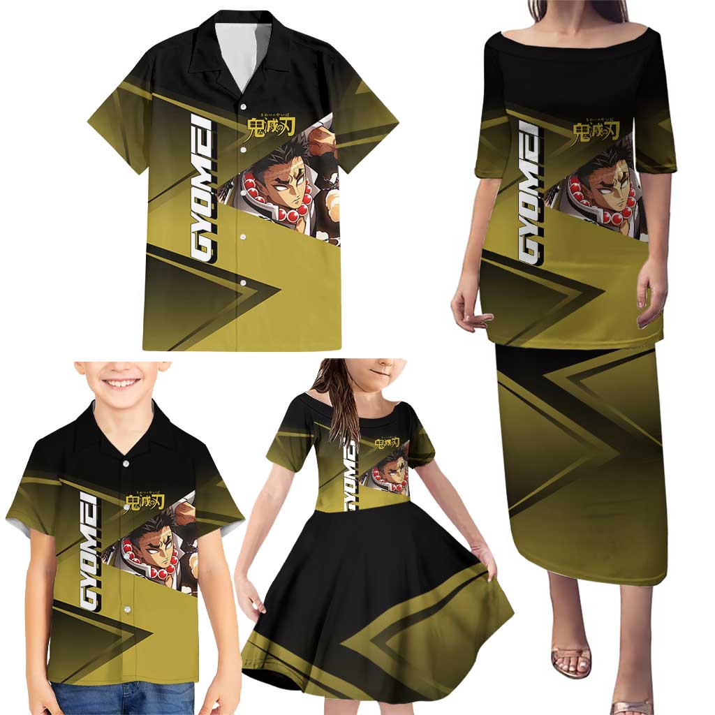 Gyomei Himejima Stone Serve Family Matching Puletasi and Hawaiian Shirt Sporty Anime Mashup Style