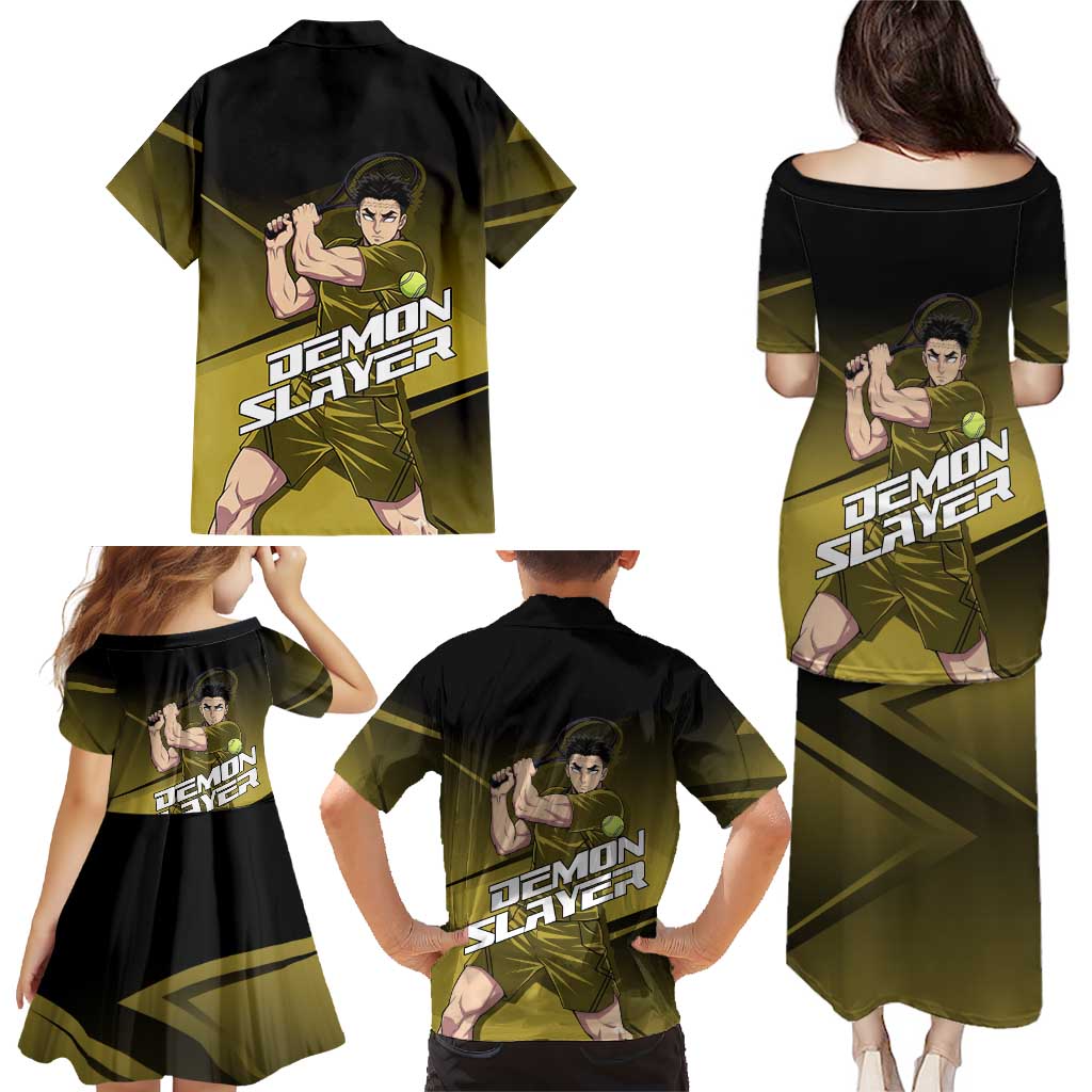 Gyomei Himejima Stone Serve Family Matching Puletasi and Hawaiian Shirt Sporty Anime Mashup Style