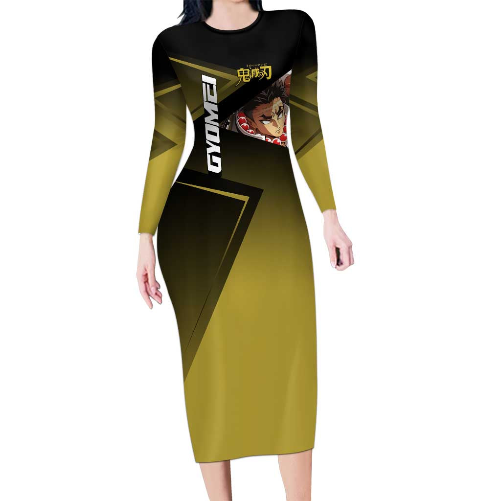 Gyomei Himejima Stone Serve Long Sleeve Bodycon Dress Sporty Anime Mashup Style