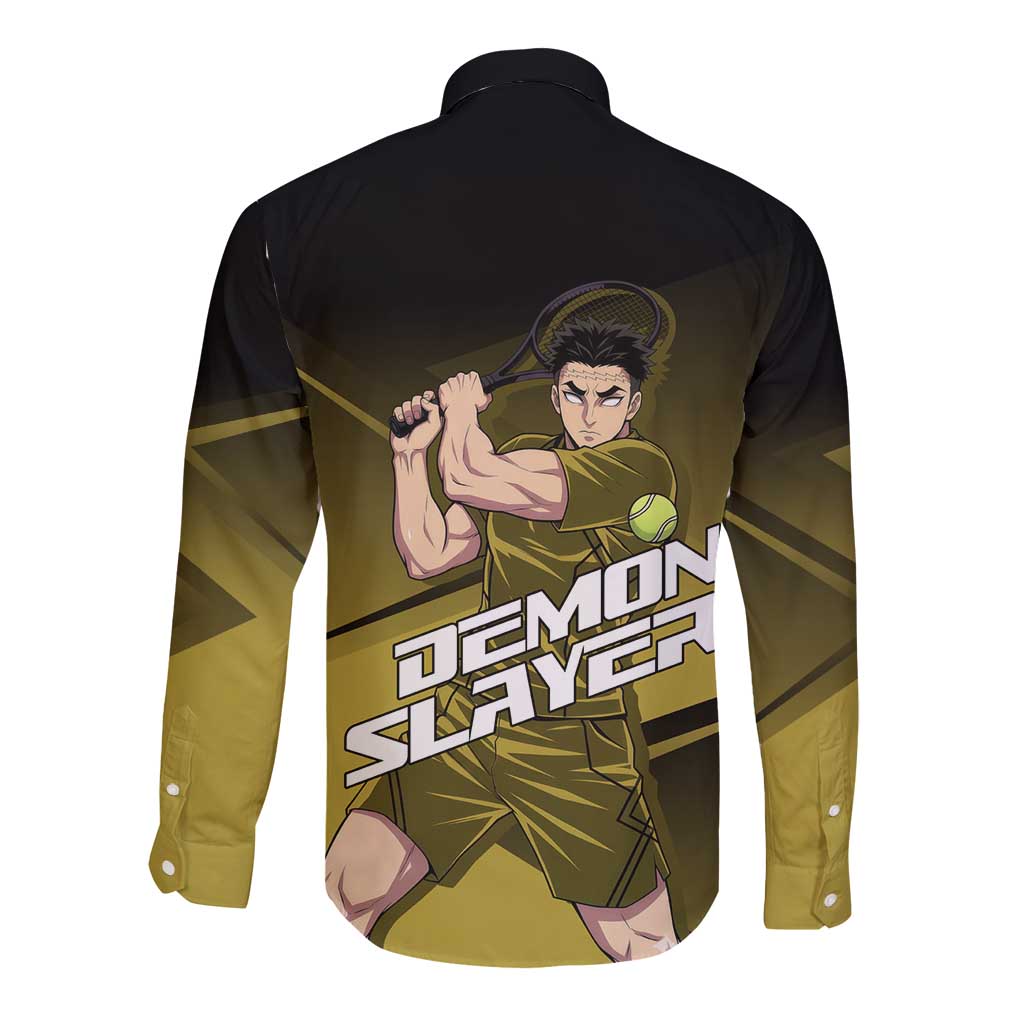 Gyomei Himejima Stone Serve Long Sleeve Button Shirt Sporty Anime Mashup Style