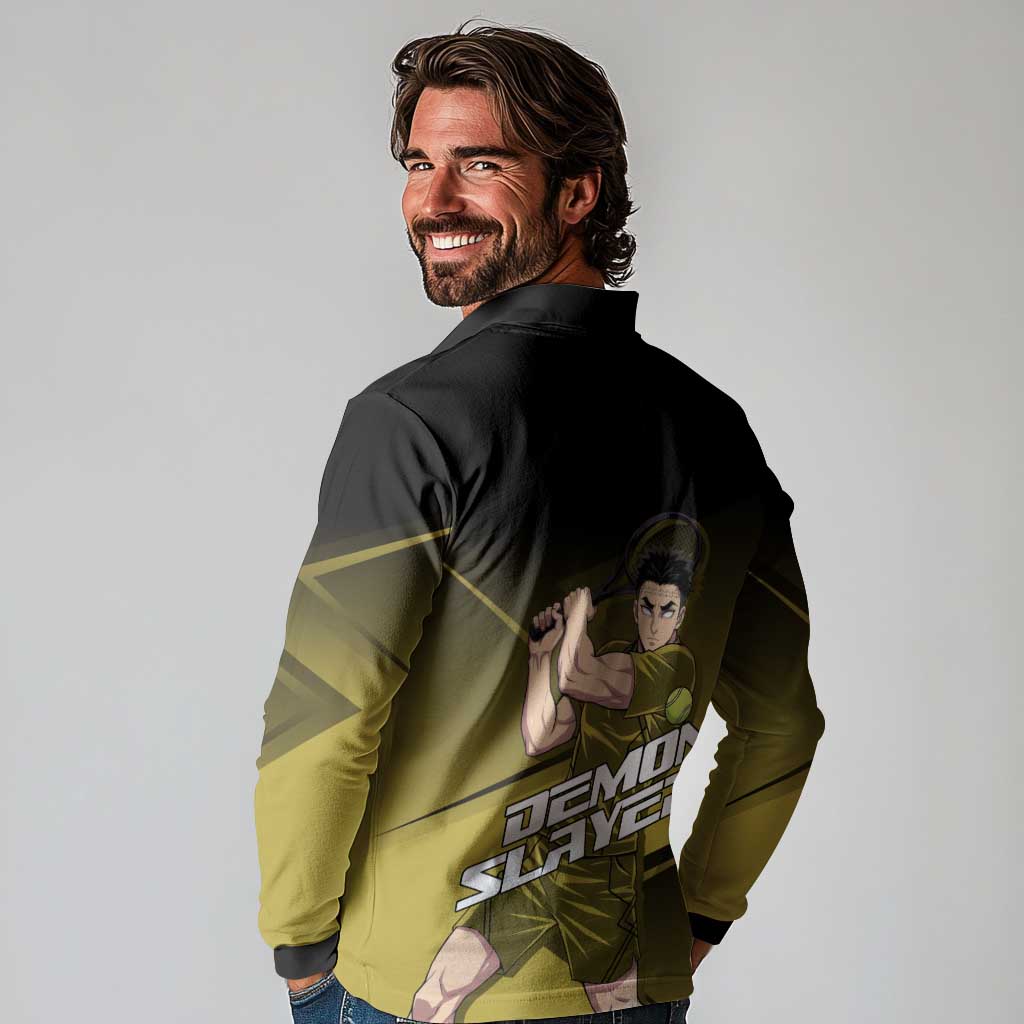 Gyomei Himejima Stone Serve Long Sleeve Polo Shirt Sporty Anime Mashup Style