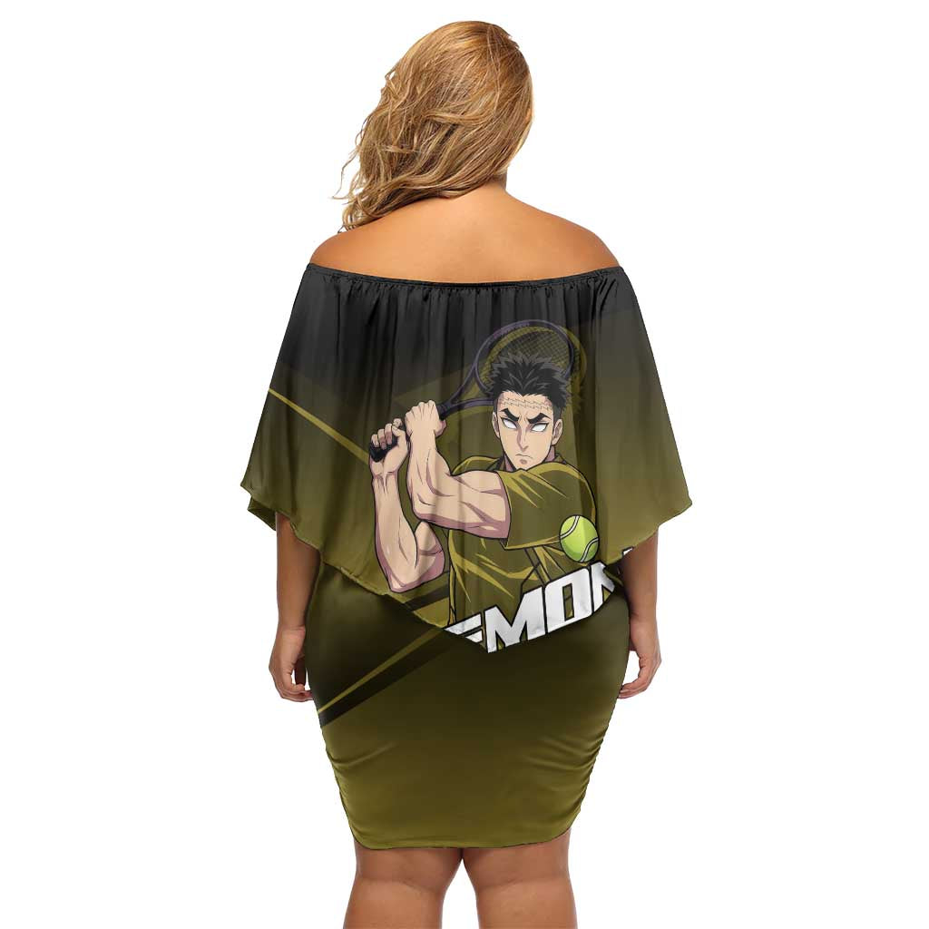 Gyomei Himejima Stone Serve Off Shoulder Short Dress Sporty Anime Mashup Style
