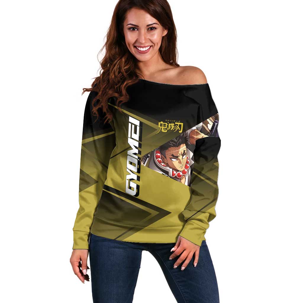 Gyomei Himejima Stone Serve Off Shoulder Sweater Sporty Anime Mashup Style