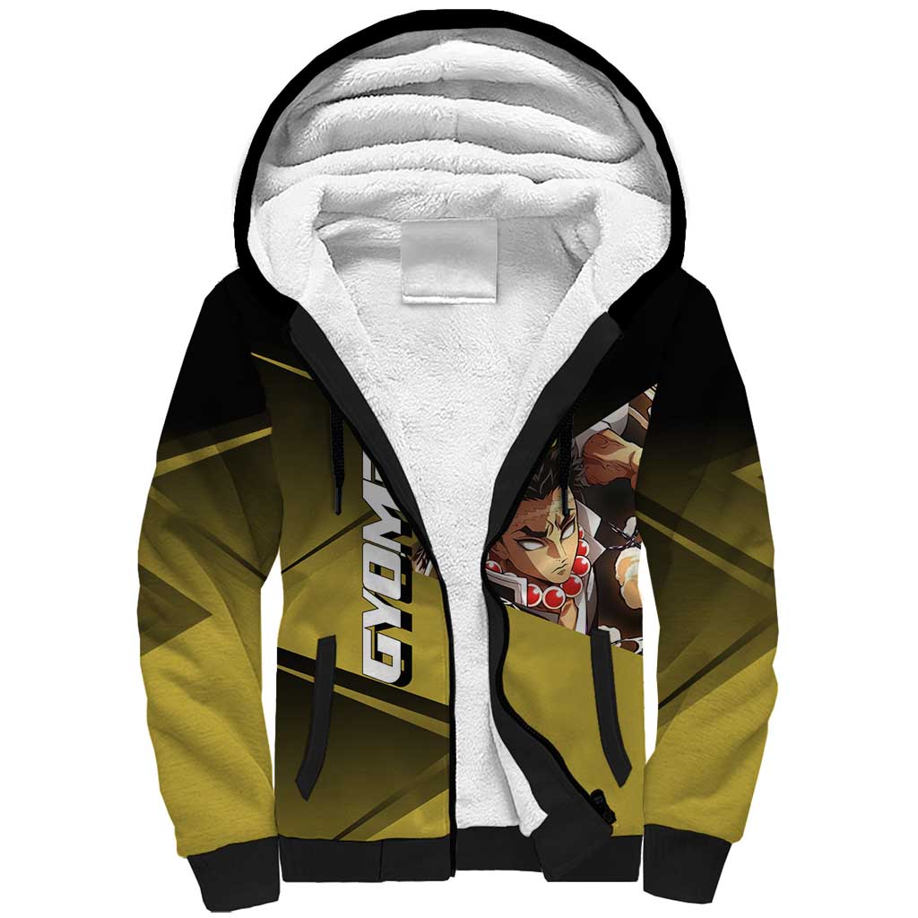 Gyomei Himejima Stone Serve Sherpa Hoodie Sporty Anime Mashup Style