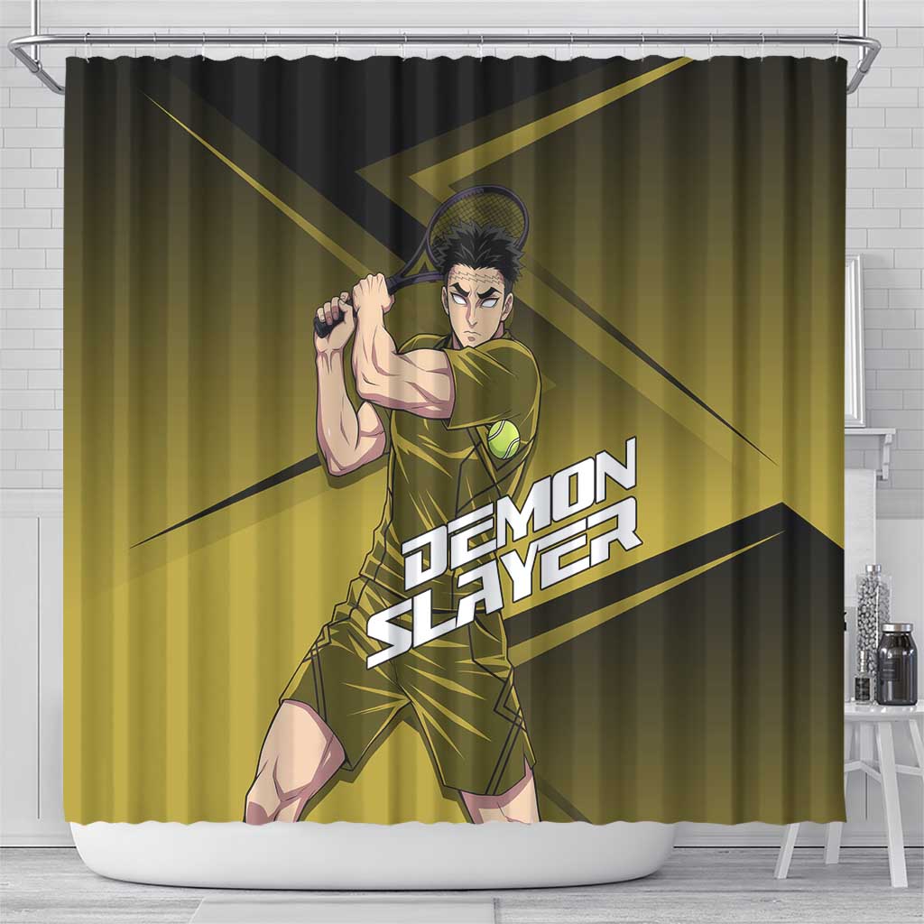 Gyomei Himejima Stone Serve Shower Curtain Sporty Anime Mashup Style