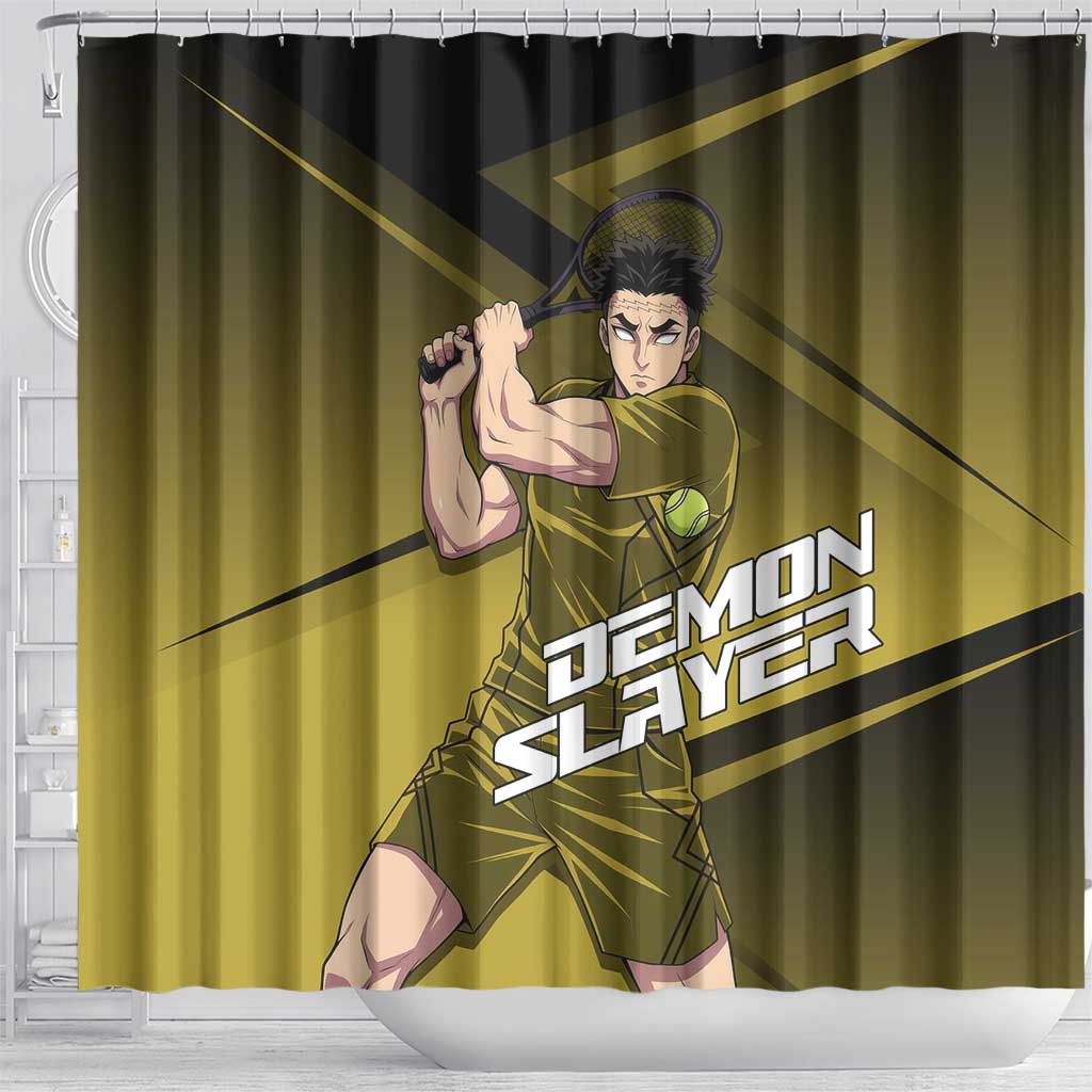 Gyomei Himejima Stone Serve Shower Curtain Sporty Anime Mashup Style