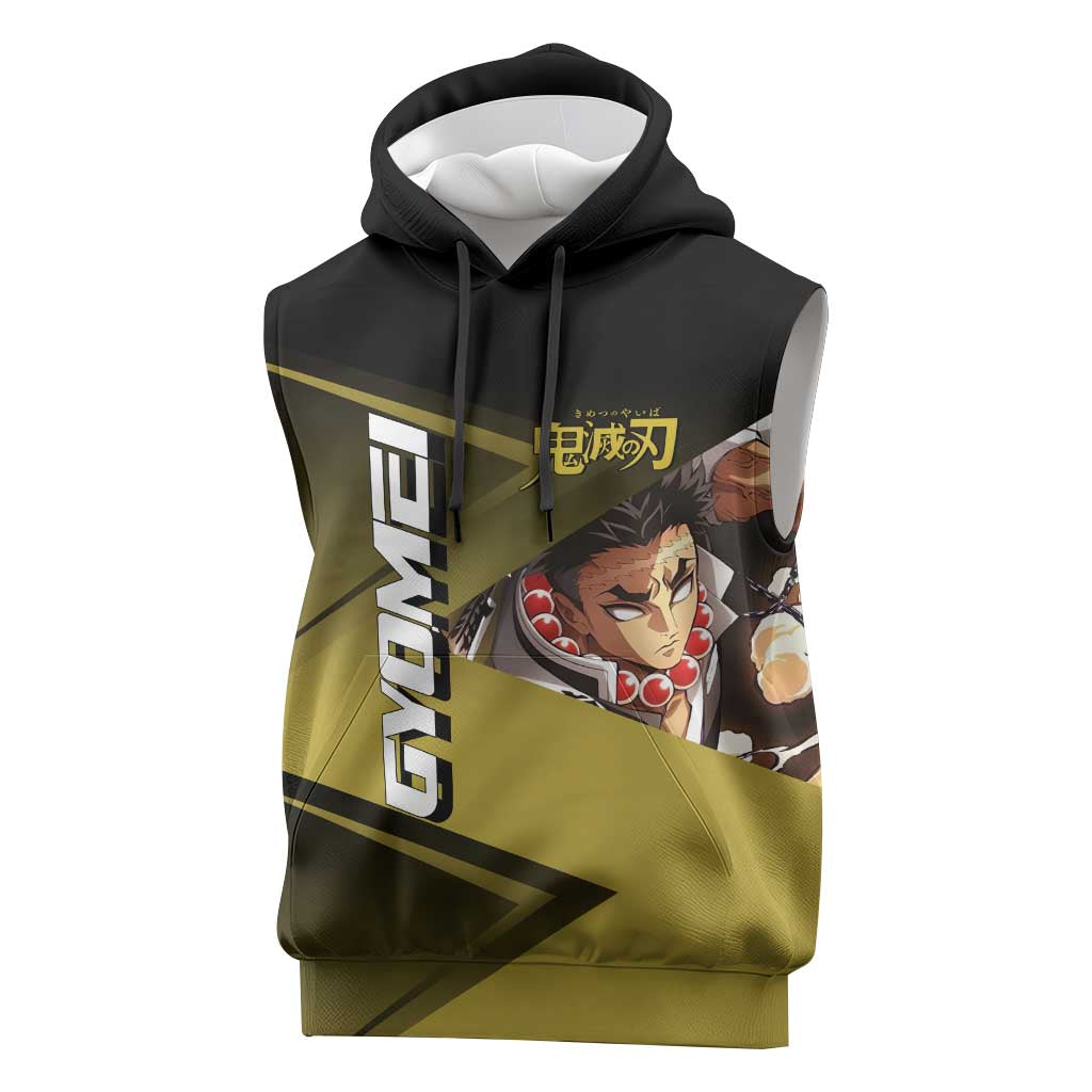 Gyomei Himejima Stone Serve Sleeveless Hoodie Sporty Anime Mashup Style