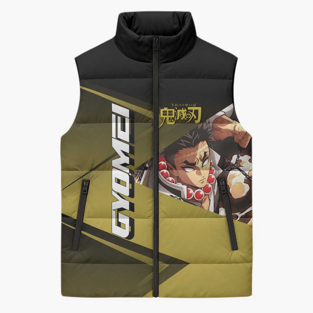 Gyomei Himejima Stone Serve Sleeveless Puffer Jacket Sporty Anime Mashup Style