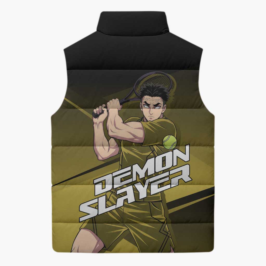Gyomei Himejima Stone Serve Sleeveless Puffer Jacket Sporty Anime Mashup Style