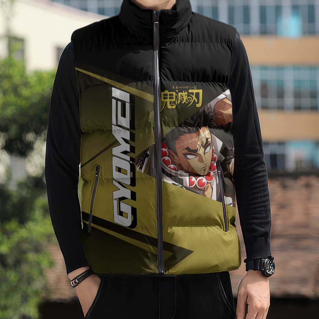 Gyomei Himejima Stone Serve Sleeveless Puffer Jacket Sporty Anime Mashup Style