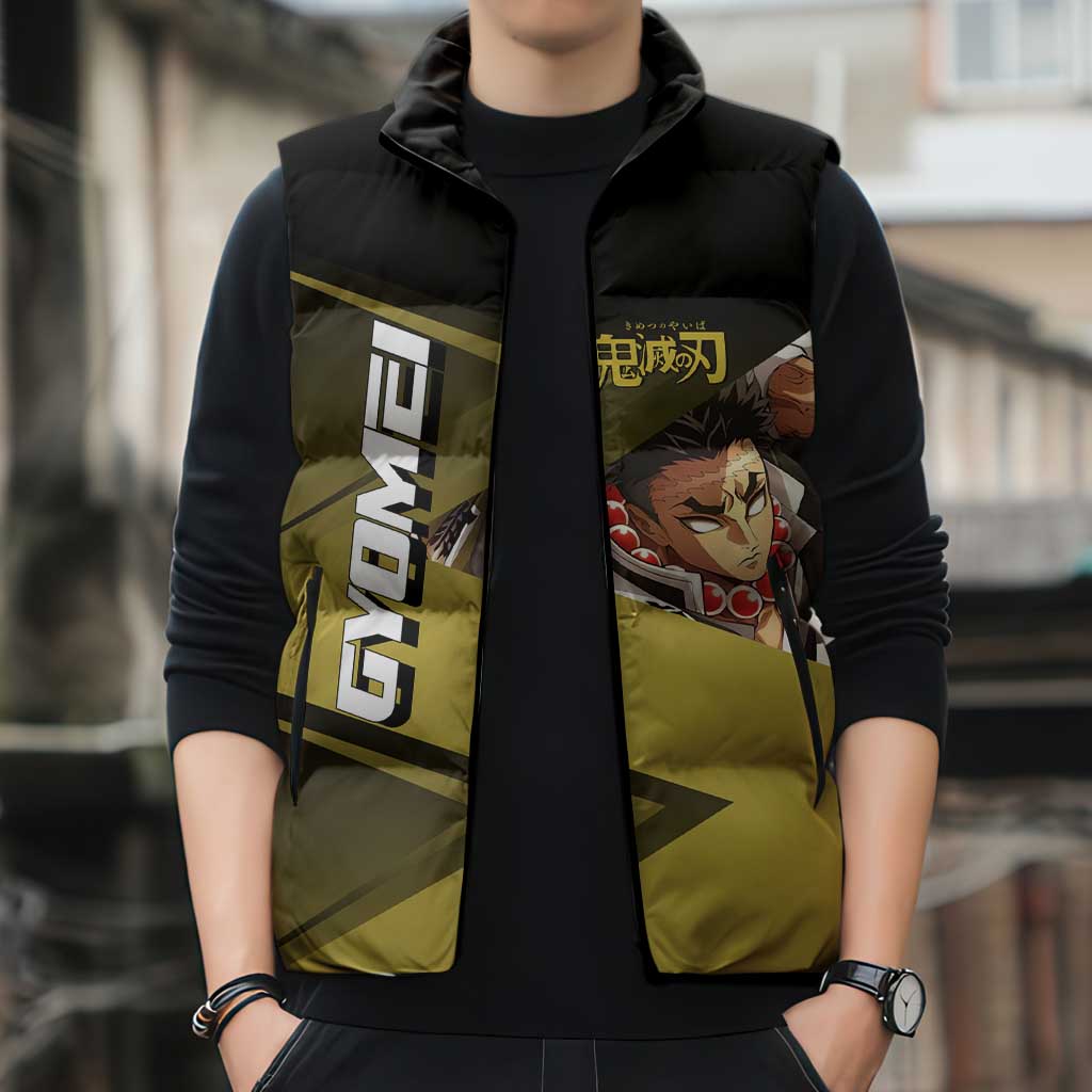 Gyomei Himejima Stone Serve Sleeveless Puffer Jacket Sporty Anime Mashup Style