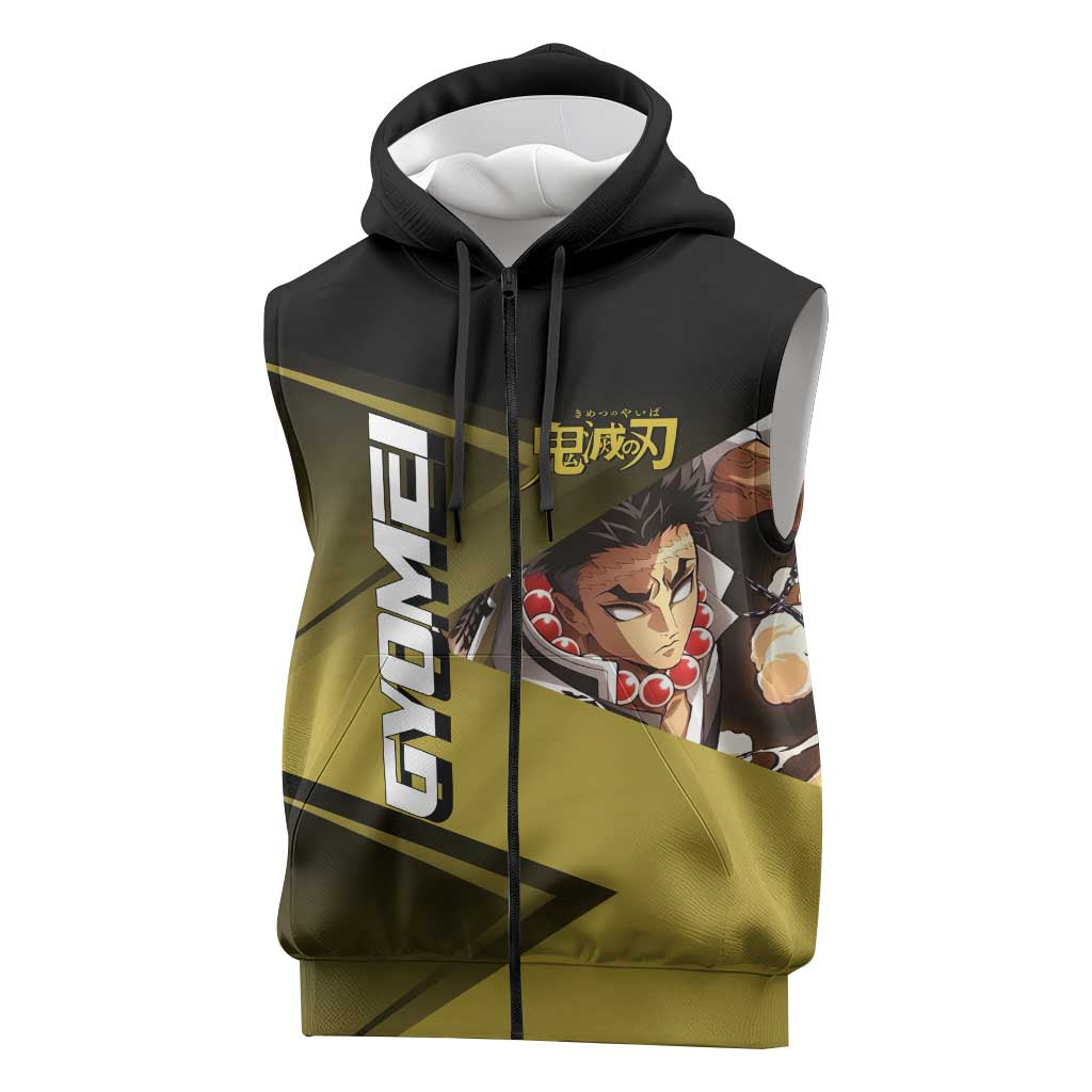 Gyomei Himejima Stone Serve Sleeveless Zip Hoodie Sporty Anime Mashup Style