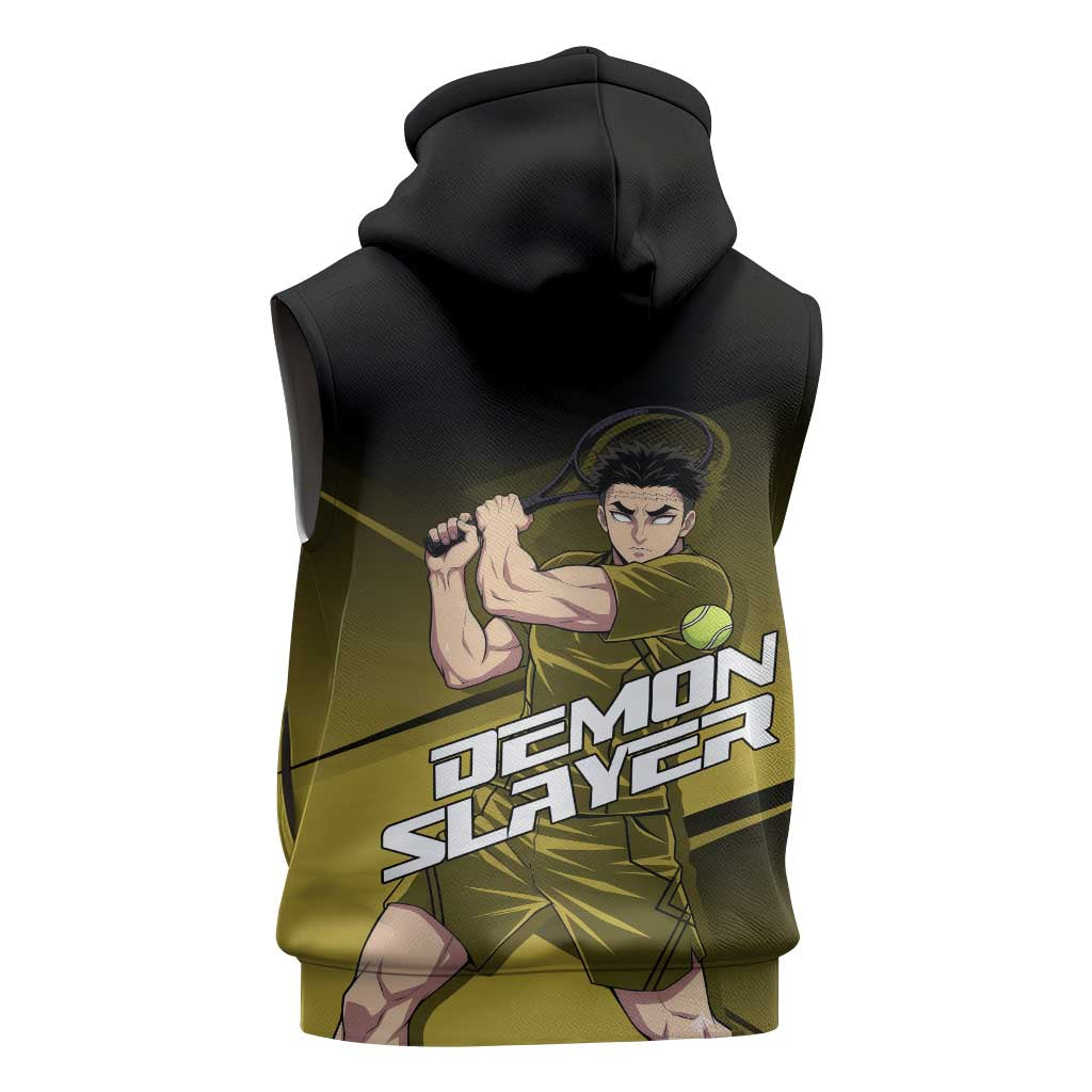 Gyomei Himejima Stone Serve Sleeveless Zip Hoodie Sporty Anime Mashup Style