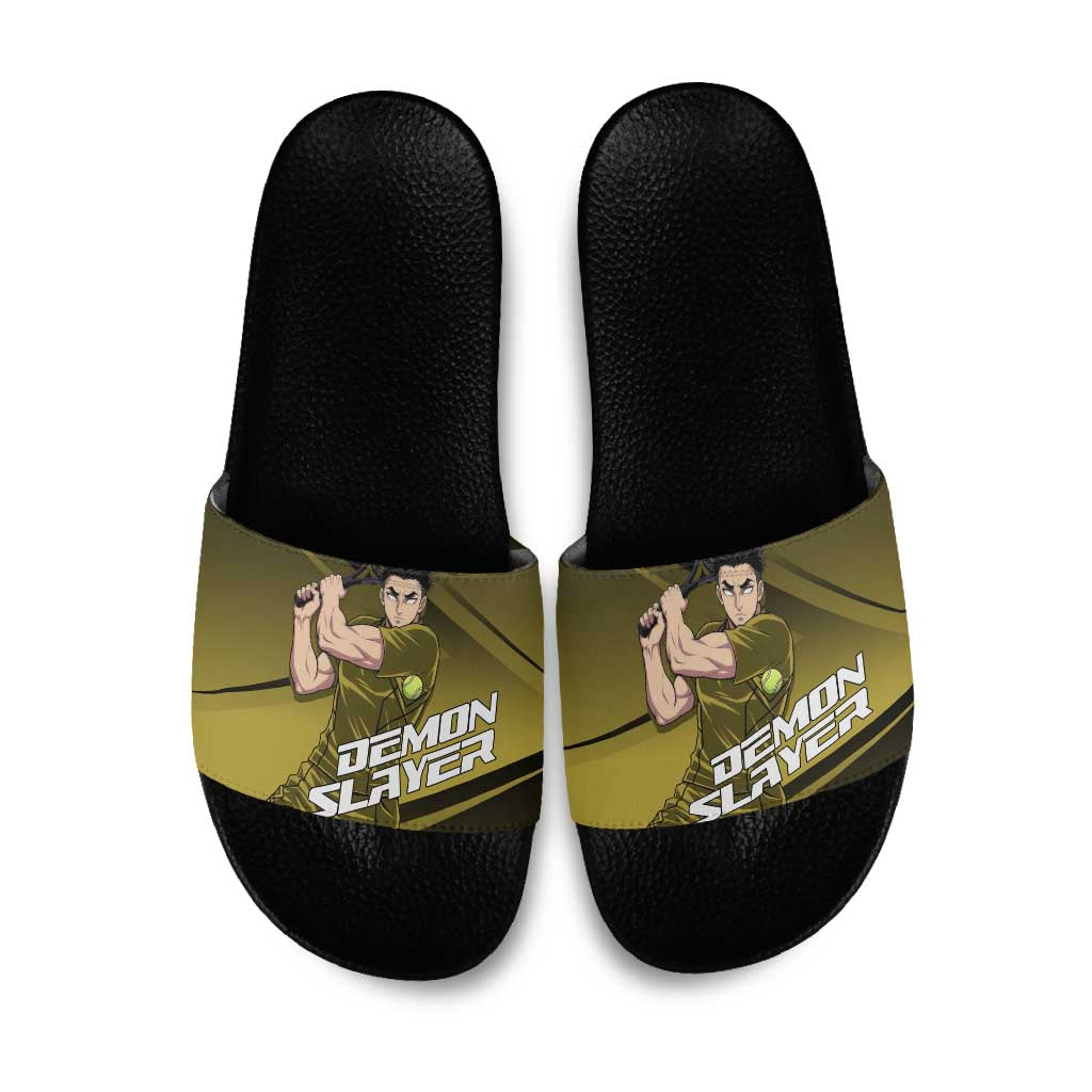 Gyomei Himejima Stone Serve Slide Sandals Sporty Anime Mashup Style