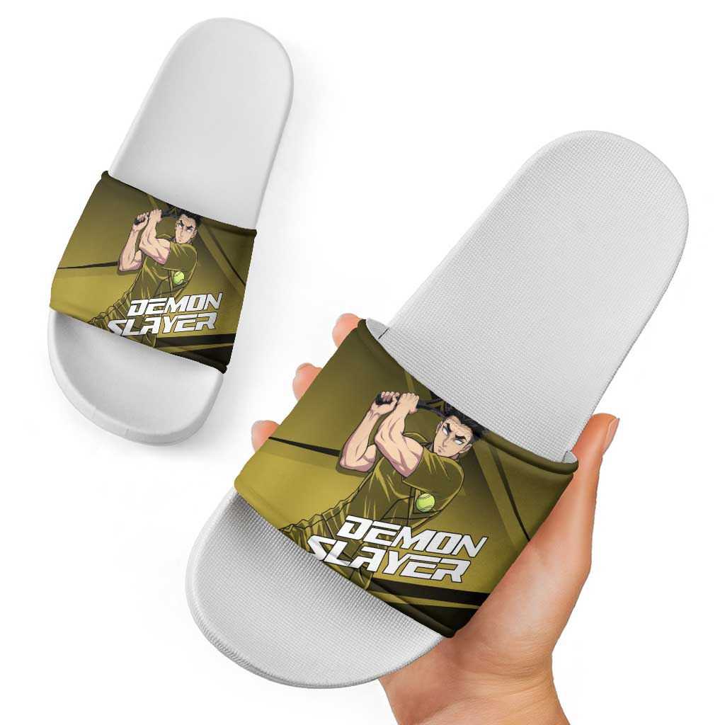 Gyomei Himejima Stone Serve Slide Sandals Sporty Anime Mashup Style
