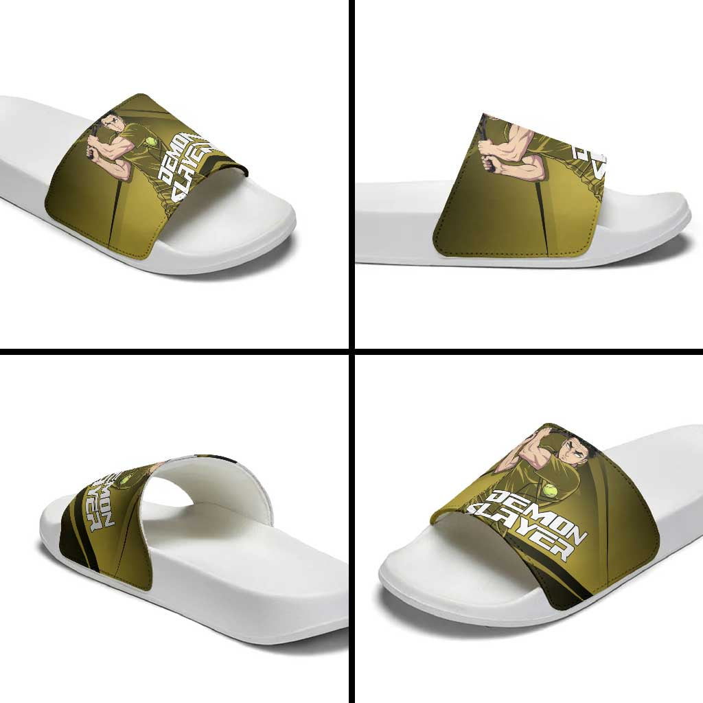 Gyomei Himejima Stone Serve Slide Sandals Sporty Anime Mashup Style