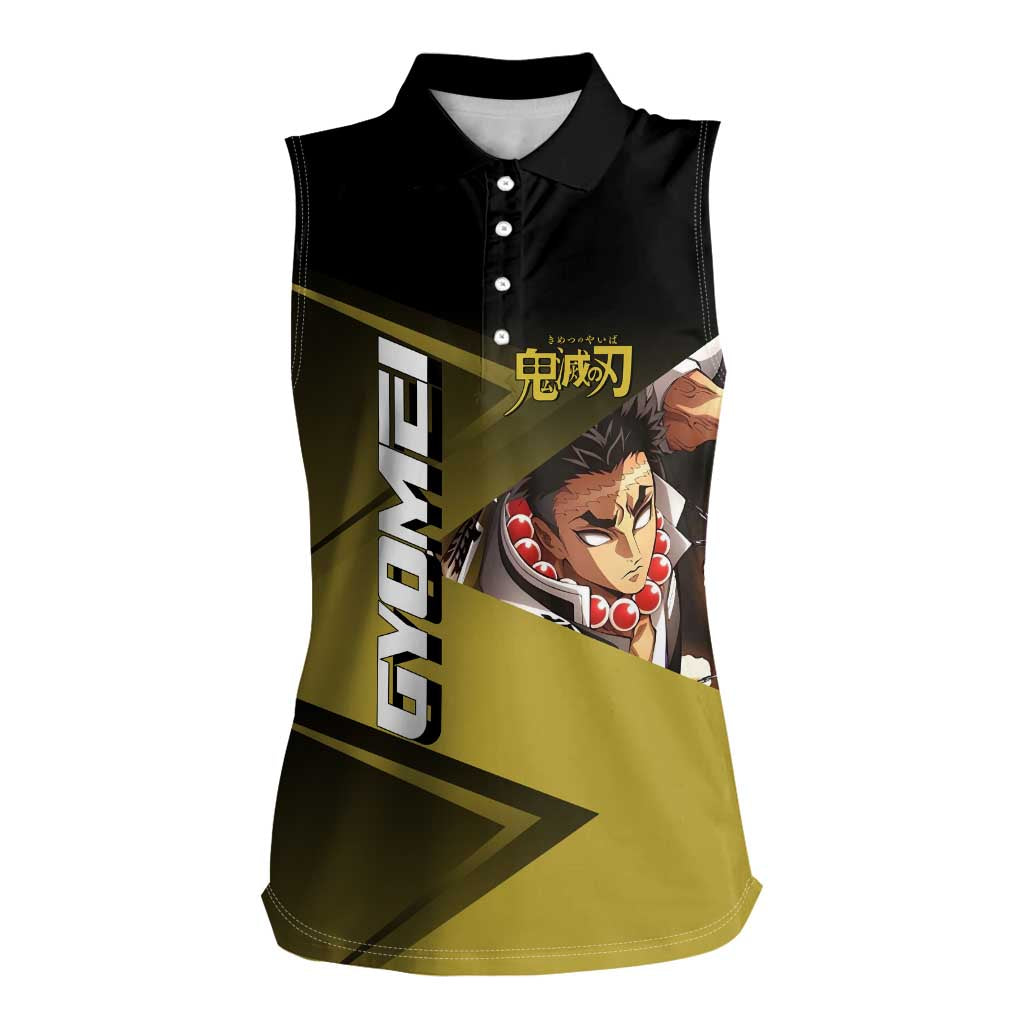 Gyomei Himejima Stone Serve Women Sleeveless Polo Shirt Sporty Anime Mashup Style
