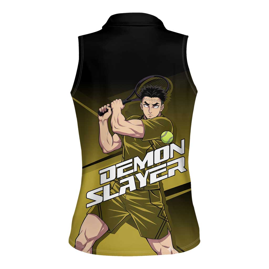Gyomei Himejima Stone Serve Women Sleeveless Polo Shirt Sporty Anime Mashup Style